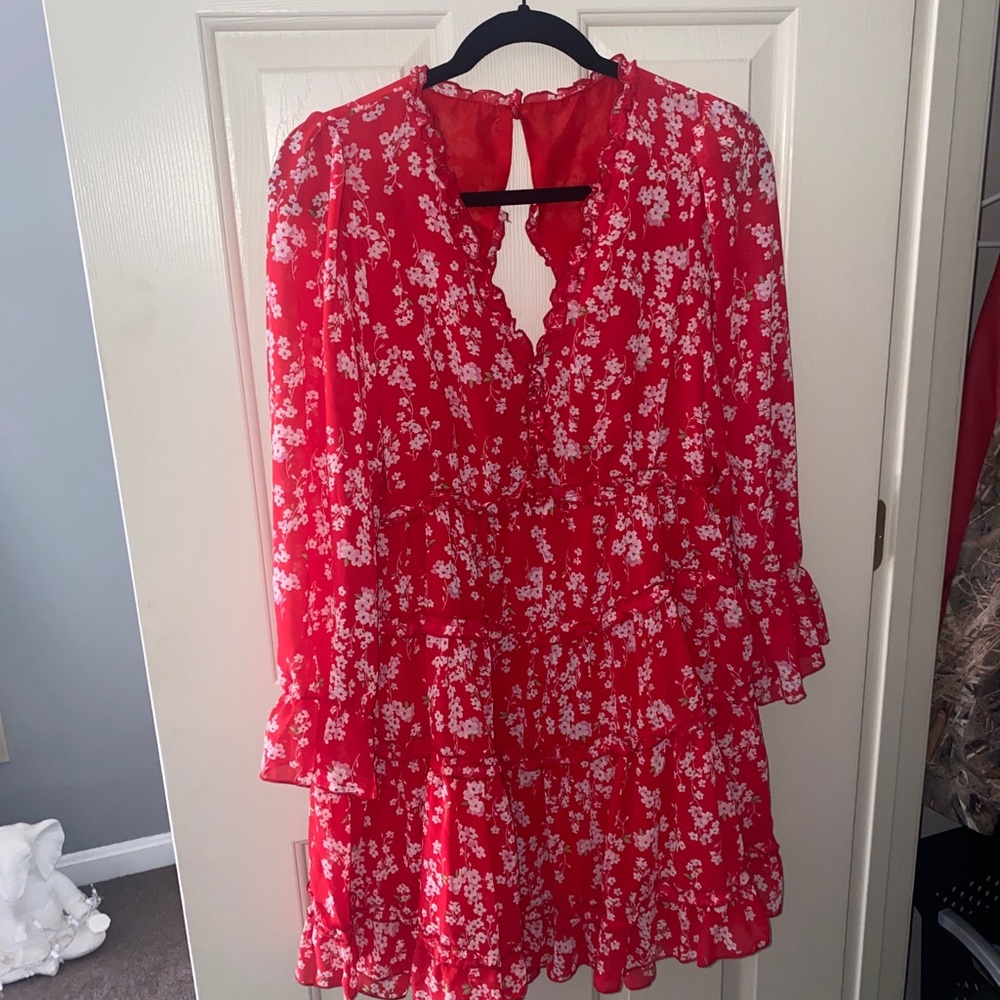 Red Floral Dress